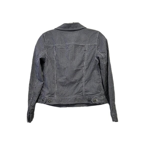 Talbots Women's Classic Jean Jacket Gingham Blue White Check  Size PS - Picture 8 of 10